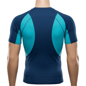 Men Compression Shirt Short Sleeve Bape T Shirt for Men Apparel <b>Tshirt</b> Navy Blue Turquoise Workout Fitness Sportswear Top - Product Image 2