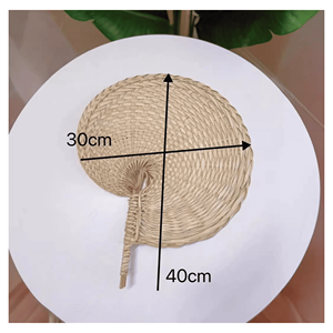 Éventail en feuilles de palmier tissé à la main, éventail artisanal naturel, art populaire, cadeau décoratif pour promotion de fête - Product Image 1