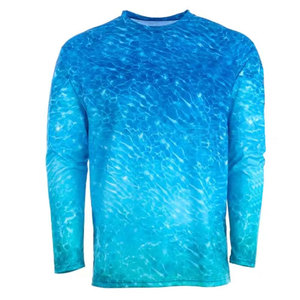 Camisa de pesca transpirable sublimable de secado rápido, manga larga, 100% algodón, para hombre - Product Image 1