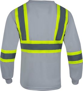 เสื้อทำงานผ้าฝ้ายสีส้มสะท้อนแสงแบบยูนิเซ็กซ์ ป้องกันลม มีแถบสะท้อนแสง กระเป๋าเสื้อแบบแข็ง ชุดยูนิฟอร์มนิรภัย - Product Image 4