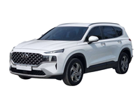 Santa Fe en bon état, essence, blanc, SUV d'occasion, véhicule familial de taille moyenne, utilitaire sport, turbo, cuir, R18, conduite à gauche, couleur foncée