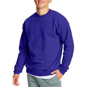 Sweat-shirt à col rond pour homme, bleu royal, coupe ample, couleur unie, décontracté, en coton tricoté, pour le printemps, broderie numérique - Product Image 1