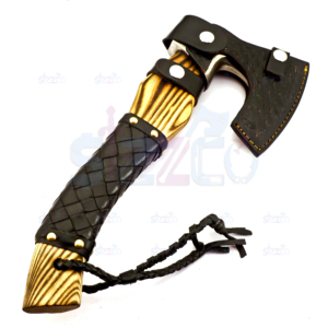 Custom Forged Carbon Steel Viking Style <b>Axe</b> Bearded <b>Axe</b> Ash <b>Wood</b> Tomahawk Premium Leather Sheath Best Gift Premium Hammer <b>Axe</b> - Product Image 6