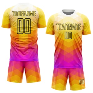 ชุดเสื้อฟุตบอลแบบซับลิเมชั่นสั่งทำพิเศษ แขนสั้น คอกลม ผ้าโพลีเอสเตอร์ซับเหงื่อ ระบายอากาศได้ดี ใช้ได้ทุกฤดู ลายพิมพ์เรขาคณิต - Product Image 1