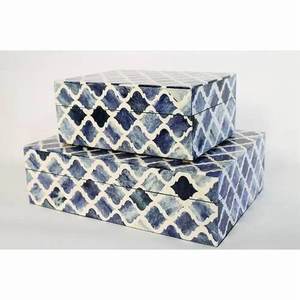 Caja de Almacenamiento de Madera AL MALIK CRAFT, Modelo AMC, Rectangular, Color Crema, con Incrustaciones Florales, para Organizar Joyas, Anillos, Regalo de Navidad - Product Image 2