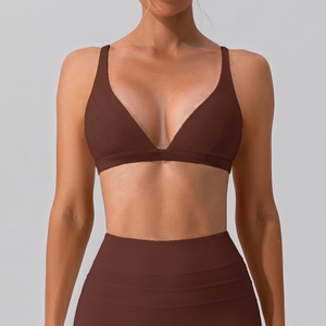 Sujetador deportivo reversible con cuello en V para mujer, talla grande, suave, adelgazante, de secado rápido, con soporte, a prueba de golpes, transpirable, para yoga y deportes - Product Image 3