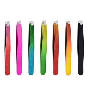 Juego de Pinzas para Cejas de Marca Privada con Logotipo Personalizado, Pinzas de Precisión de Acero Inoxidable Coloridas para Depilación Facial - Product Image 1