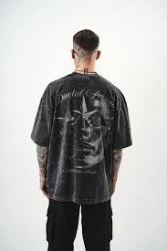 T-shirt en coton streetwear 300 GSM, imprimé sur mesure, t-shirt épais délavé, t-shirts graphiques surdimensionnés pour hommes - Product Image 3