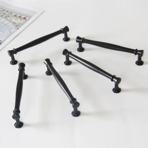 Poignées de meubles modernes en alliage de zinc noir mat durables pour armoires de cuisine, tiroirs, portes de placards et de garde-robes, quincaillerie domestique - Product Image 3