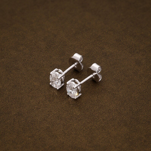 Boucles d'oreilles solitaires ovales en diamant créé en laboratoire, poids total de 0,77 carat, diamants certifiés E-F VVS2, bijoux élégants pour femmes - Product Image 4