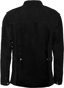 Veste de soudage noire à manches longues avec fermeture boutonnée et poches, coupe classique, vêtements de sécurité ignifuges - Product Image 2