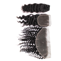 Lot de 3 mèches de cheveux brésiliens Remy naturels avec closure en peau et extensions de cheveux