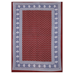 King Size <b>Bedspread</b> Sanganeri Print Jaipuri Print Cotton Bedsheet 2 Pillow Covers Home Use For Living Room By Indian Consigners - Product Image 6