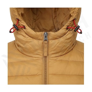 Hooded Quilted Waterproof <b>Bubble</b> Jacket Black Full Sleeve Winter Windproof Cotton Shell Knitted Fabric Polyester Filling Stand - Product Image 4