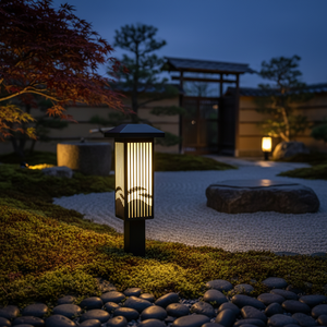 Lámpara de Jardín Contemporánea con Forma de Hongo, Estilo Zen Japonés, Decorativa para Exteriores, Luz Cálida Blanca 3500K - Product Image 4