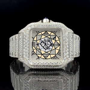 Reloj de Moissanita con Diamantes, Relojes de Lujo Totalmente Automáticos con Diamantes de Moissanita VVV, Reloj de Moissanita - Product Image 3