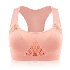 Women's Mid Keyhole Medium Support Racerback Sports Removable <b>Cups</b> Light Breathable Anti-Bacterial Spandex/Polyester Running Bra - Product Image 3