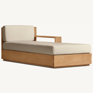 Chaise longue en teck en promotion, style moderne, idéale pour l'extérieur et la plage, durable et de bonne qualité. - Product Image 2