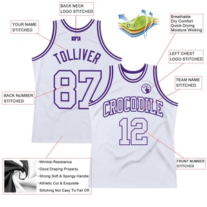 Camiseta de baloncesto blanca personalizada con ribete rojo, nombre y número del equipo sublimados, camiseta sin mangas de malla transpirable para adultos unisex - Product Image 3