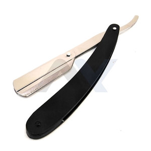 Professional Barber Razors Black <b>Silver</b> Straight Beard Mustache Shaving Razors Sharp Cutting Throat Tool Clean Shaves Shaping - Product Image 1