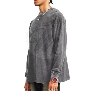 Sweat-shirts délavés à l'acide très demandés, qualité supérieure, 100 % coton, pour hommes - Product Image 2