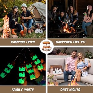 Set di 4 Bastoncini Telescopici Extra Lunghi Luminosi al Buio per Arrostire Marshmallow e Accendere il Fuoco per S'mores - Product Image 2