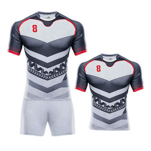 OEM Service <b>Men's</b> Custom Rugby Team Set Jersey Short Sleeve Plus Size Wholesale Uniforms - Product Image 3