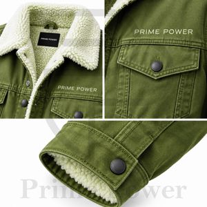 Men's Sherpa <b>Denim</b> Trucker <b>Jacket</b> Winter Fleece Lined Jean Coat Custom Logo OEM Manufacturer Direct Wholesale Casual Outerwear - Product Image 3