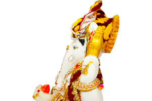 Handmade marble dust Lord Ganesha <b>Statue</b> Traditional <b>Religious</b> Figure for Diwali Tabletop Decoration - Product Image 3