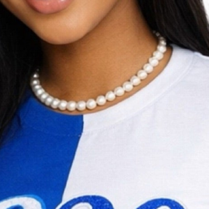 Zeta Phi Beta Half Blue <b>White</b> 1920 Chenille <b>Tee</b> Women Color Block Sorority Shirt Stylish Casual Soft Top - Product Image 2