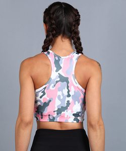 FITME SPORTS Soutien-gorge de sport pour femme, dos nageur, à carreaux unis, en maille, soutien moyen, respirant, Spandex/Nylon, pour la course et le fitness - Product Image 6