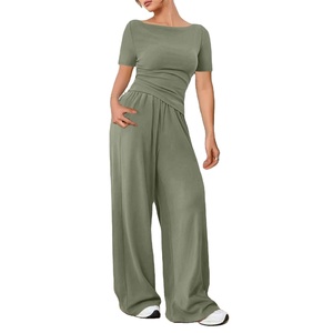 Tenues courtes d'été décontractées pour femmes-Top court imprimé de lettres-T-shirt et short-Ensemble de deux pièces pour femmes-Fournisseur BD - Product Image 3