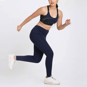 Vêtements de sport et de fitness pour femmes, ensemble de yoga sans coutures, leggings taille haute, haut court dos nageur, ensemble 2 pièces - Product Image 5