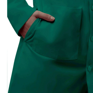 Green Unisex Lab <b>Coat</b> Polyester Woven Hospital Uniform with Belt and Back Closure - Product Image 4