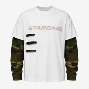 Camiseta de manga larga para hombre Stargaze, estilo urbano, cuello redondo, tejido de punto de algodón, camuflaje blanco, talla grande, precio al por mayor - Product Image 5