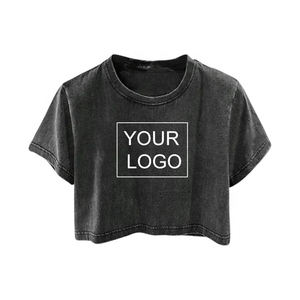 T-shirt court personnalisé pour femme en coton premium – Vêtements de mode en gros - Product Image 1