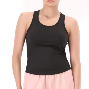 Custom Logo Women Gym Fitness Wear Built-in Bra Padded Tank Top Quick Dry Athletic Yoga Sports <b>Singlet</b> - Product Image 2