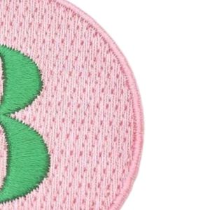 Pretty Girl Number 3 <b>Patch</b> Pink & Green Embroidered Round Badge Iron On Sew On Applique for <b>Jackets</b> Backpacks Hats DIY - Product Image 2