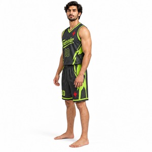 Tenue de basketball pour hommes : Maillot et short athlétiques respirants et légers pour l'entraînement en équipe, la compétition et la pratique sportive - Product Image 3