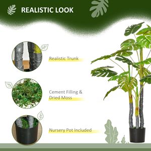 Pianta Artificiale Monstera a Foglia Divisa da 120 cm, Effetto Realistico, per Interni/Esterni, Decorazione per Matrimoni, Natale, Capodanno e Compleanni - Product Image 5