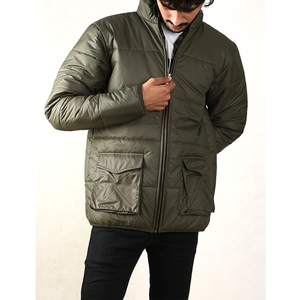 Custom Hooded Embroidery Front Full Button Puffer <b>Jacket</b> for Men 2026 New Design OEM <b>Zipper</b> Casual Winter <b>Jacket</b> <b>With</b> <b>Pockets</b> - Product Image 3