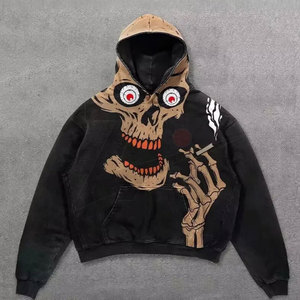 Sudadera con Capucha Estilo Gótico Punk para Hombre, Diseño de Esqueleto y Telaraña 3D, Corte Holgado, 100% Algodón Ecológico para Invierno - Product Image 4