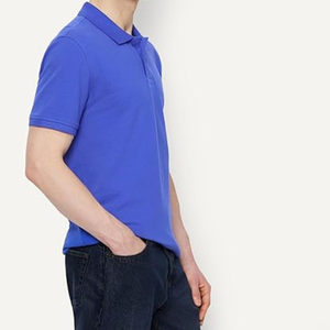 เสื้อโปโลชาย Essentials แขนสั้น ทรงเข้ารูป ผ้าคอตตอนปิเก้ สีน้ำเงิน ไซส์ใหญ่ ผลิตโดยผู้ผลิตผ้าในบังกลาเทศ - Product Image 3