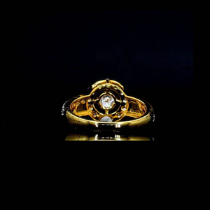 แหวนเพชรแล็บโกรว์ทรงฮาโล ทองคำ 14K ทรงบริลเลียนท์ ตัวเรือนแบบสี่ขาประดับเพชรแบบพาเว่ ของขวัญวันครบรอบแต่งงาน งานเลี้ยง พร้อมใบรับรอง IGI - Product Image 4