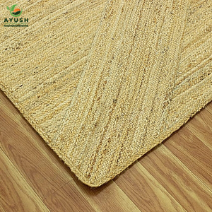 Tapis en jute rectangulaires 200x300cm, tissés avec des fibres épaisses tressées, écologiques et adaptés aux animaux domestiques, personnalisables pour un usage domestique et commercial - Product Image 2