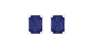 Pendientes de Oro Blanco Sólido de 14k y 18k con Zafiro Azul Natural en Forma de Baguette para Bodas y Fiestas, Joyería Fina, Regalo, Venta al Por Mayor - Product Image 4