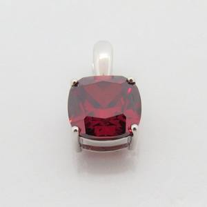 Collier en argent sterling avec pendentif vintage en topaze blanche aquamarine et grenat, pierre précieuse rouge taille coussin, bijou pierre de naissance de janvier - Product Image 2
