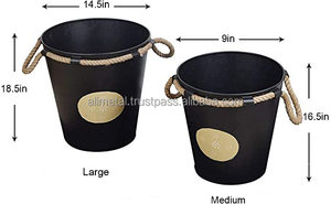 Cubos de Metal galvanizado para exteriores, macetas de flores, jardín, exhibición de césped, Ideal para almacenamiento de plantas pequeñas, Patio, Mini olla rústica - Product Image 5