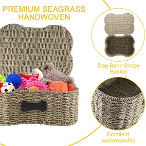 Brabtod Seagrass <b>Wicker</b> <b>Baskets</b> for Dog Toys Handmade <b>Storage</b> <b>Basket</b> Wholesale eco-friendly Made in Viet Nam - Product Image 4