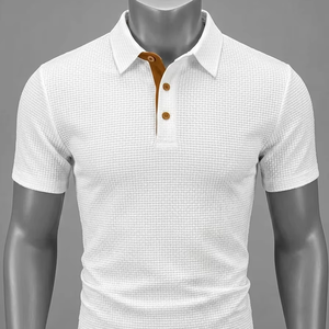 Camisa de Verano 2026 para Hombre, de Seda Helada, Transpirable, Manga Corta, Cuello Solapa, Estilo Casual de Negocios, Ligera, de Secado Rápido, Tejida, a la Moda - Product Image 1